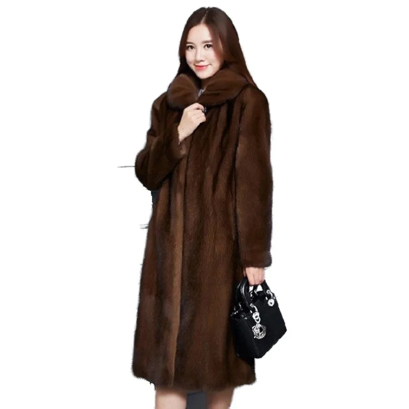 Special Offer Super Hot Winter Women's Coat Women Jacket Fur Mink Fur Thick Winter High Street Other Slim Real Fur Long Coat enlarge