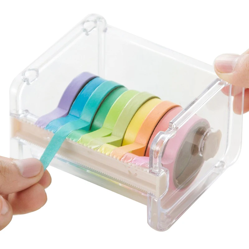 

Candy colored paper tape box tape cutter storage box office desktop stationery