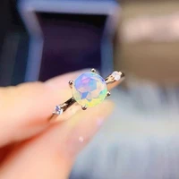 meibapj colourful natural cut opal gemstone fashion ring for women real 925 sterling silver charm fine party jewelry