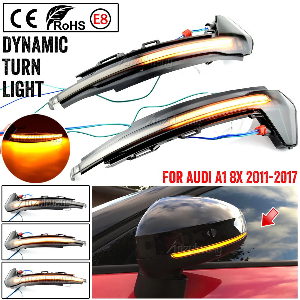 

Car LED Dynamic Turn Signal Light For Audi A1 8X 2011 2012 2013 2014 2015 2016 2017 Side Wing Mirror Flasher Indicator Blinker