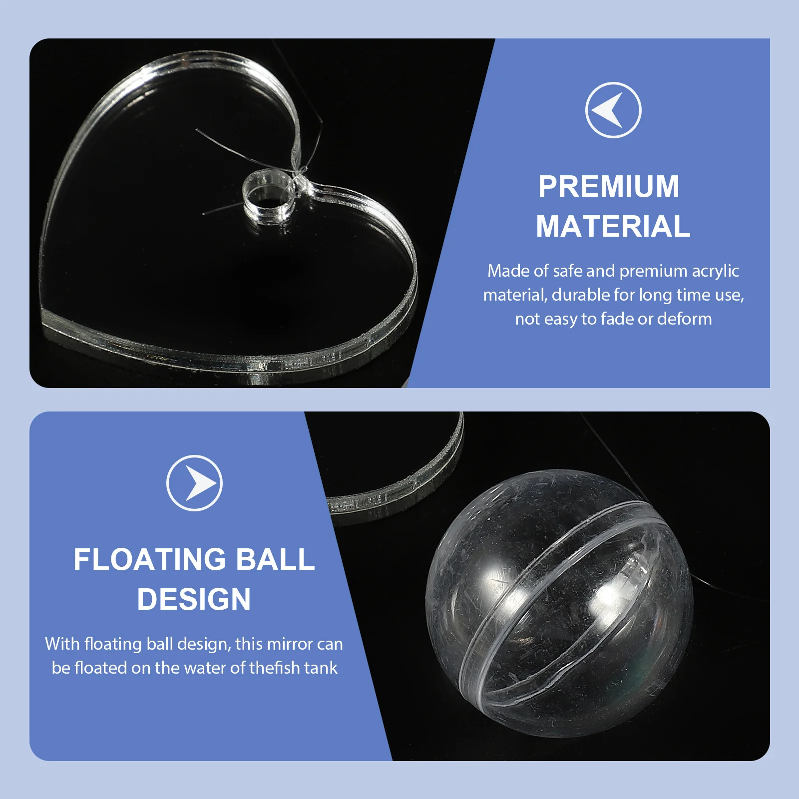

Betta Mirror Tank Decor Floating Decorations Aquarium Bettal Decoration Supplies Toys Training Toy Feeding Ring Accessories