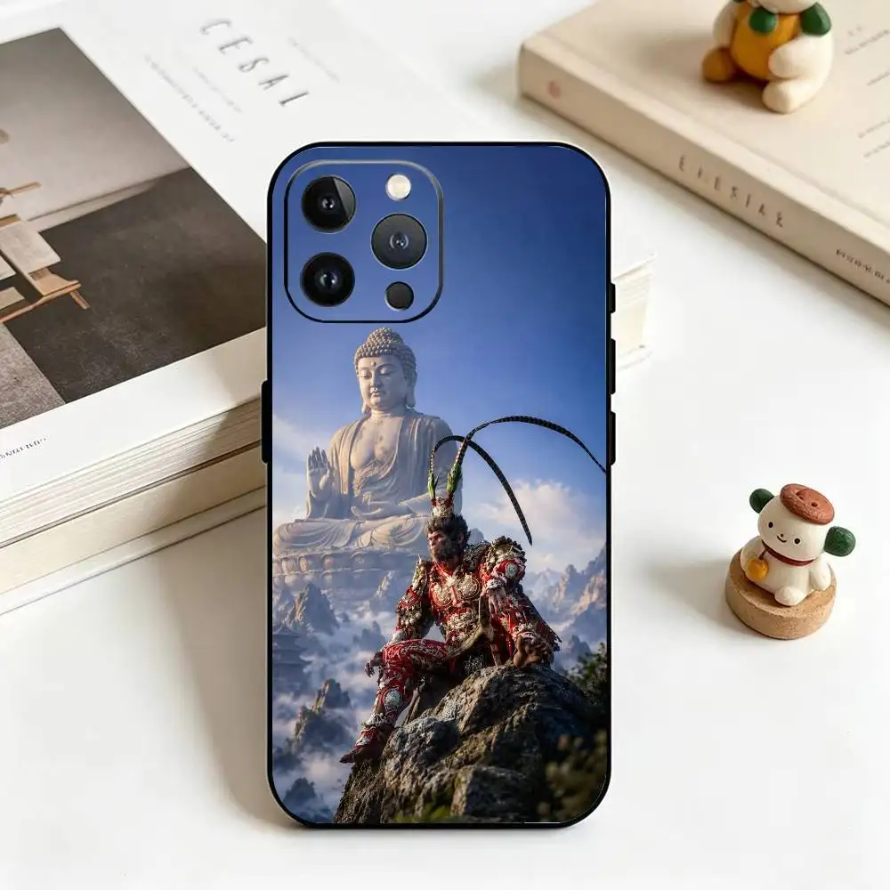 Фото Чехол для телефона B-BlackMyth W-Wukong из черного силикона для iPhone 11 12 13 14 15 16 17 Plus Pro Max №5