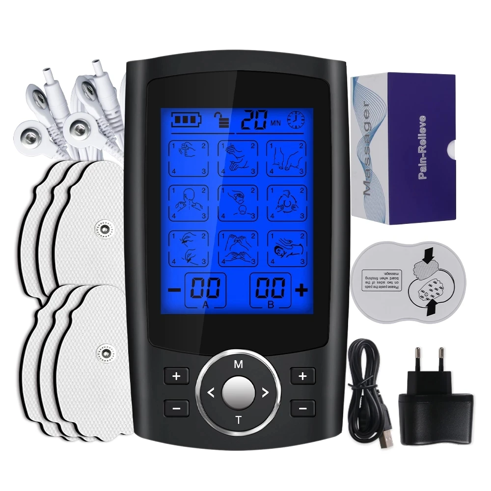 

16 Modes Electroestimulador Muscle Stimulator Physiotherapy TENS Machine EMS Unit Pulse Pad Therapy Best Pain Relief Massage Bod