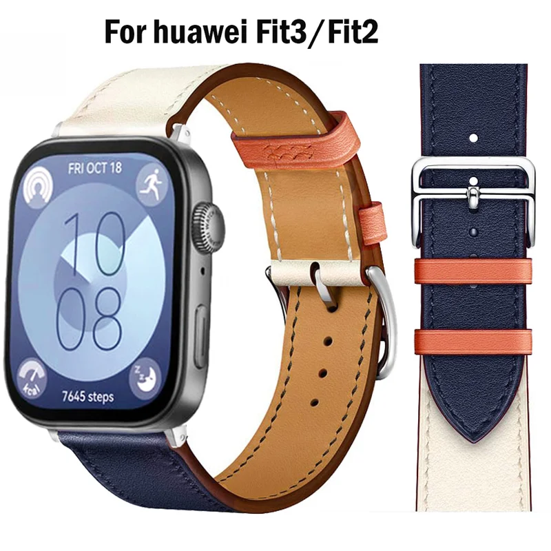 Фото Кожаный ремешок для Huawei Watch Fit 2, сменный ремешок для умных часов, спортивный браслет в стиле ретро, браслет correa, аксессуары для Huawei Fit 3, №2