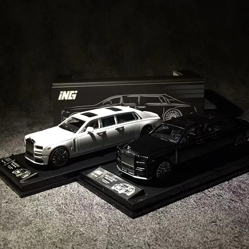 

ING 1:64 Model Car Phantom VIII 6 Doors Alloy Vehicle Limo Version-Metal Black & Perla White