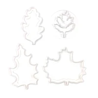 4pcs wedding cake baking maple leaves cookie fudge cutter mould leaf home kitchen biscuit printing stamp tools pressing fondant