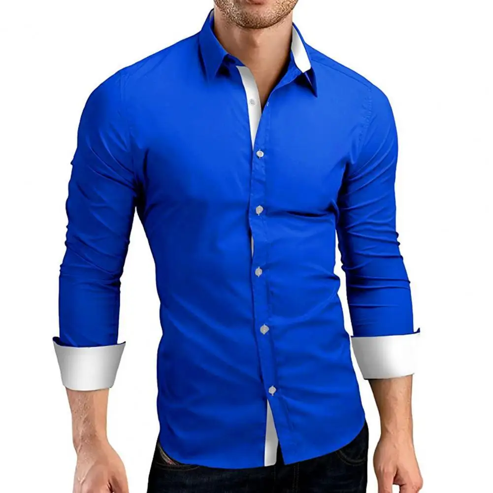 

Mens Shirts Men Shirt Single-breasted Slim Work Shirt Men Casual Business Shirts Mens Dress Shirts Office Business Casual Shirts