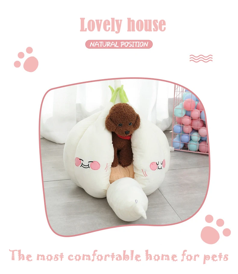 funny garlic cat bed mat soft warm pet cat house soothing cat bed for dog cat sitting home puppy sleeping plush nest cave free global shipping