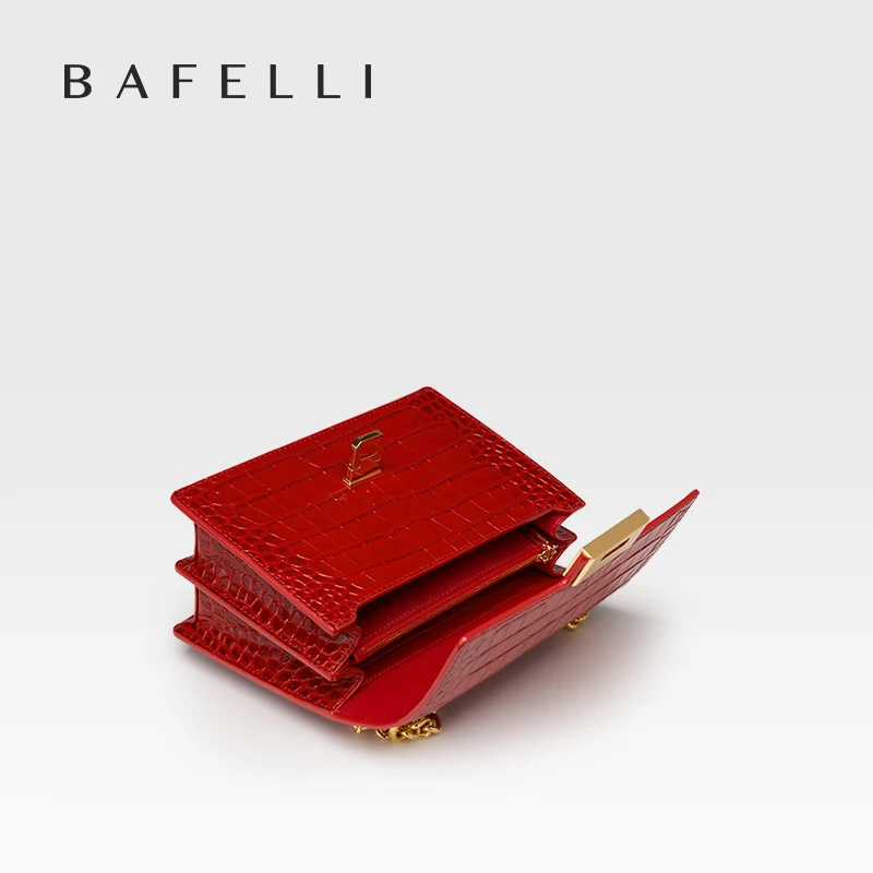 BAFELLI DESIGNER WOMEN BAGS FASHION 2023 LEATHER NEW SHOULDER MESSENGER CHAIN BAG CROCODILE PATTERN FEMALE  FLAP CLASSIC TREND