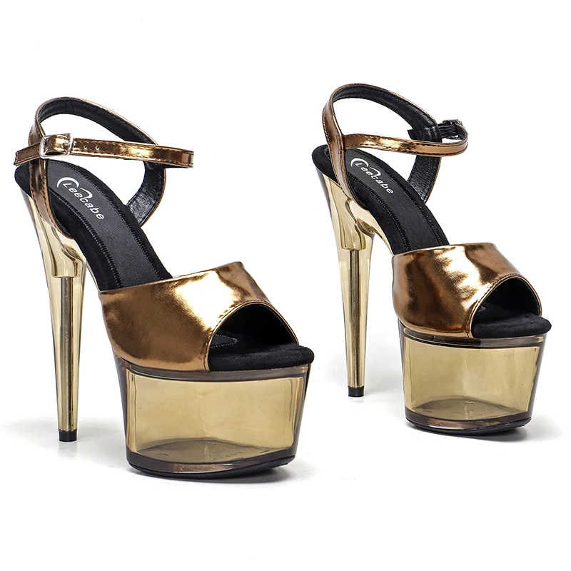 Leecabe 17CM/7Inch PU upper  sexy exotic sandals  platform sandals Models Catwalk High Heels  Pole Dancing Shoes  1L