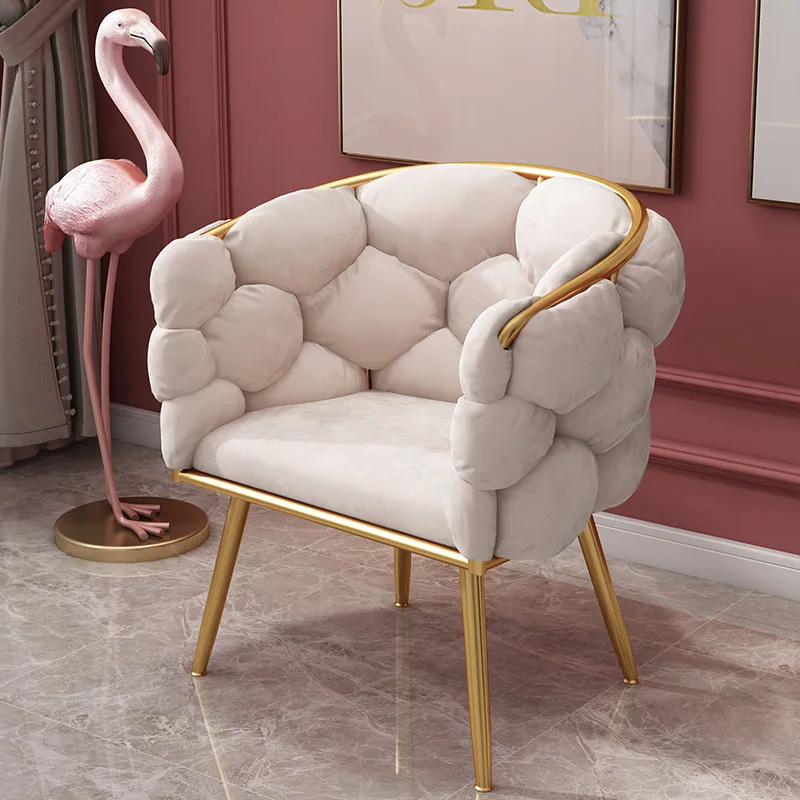 נורדי בית איפור כיסא ורוד קטיפה מודרני עיצוב ריהוט סלון פנאי כורסא יוקרה חדר השינה רך כיסאות