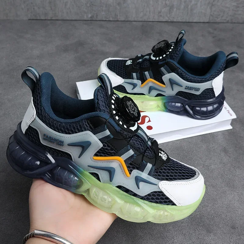 Летняя спортивная обувь для мальчиков новинка 2024 сетчатая дышащая износостойкая