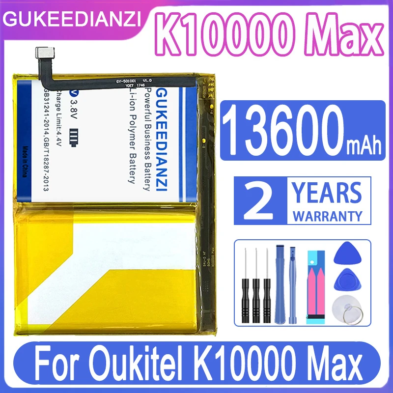 Сменный аккумулятор GUKEEDIANZI K10000 макс. 13600 мач для Oukitel K10000Max батареи + бесплатные инструменты