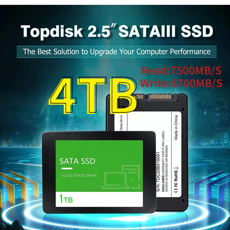 

2.5inch SSD sata 1TB 2TB 4TB Hard drive disk sata3 SSD TLC 7500MB/s internal Solid State Drives For laptop PC PS5 PS4 disco duro