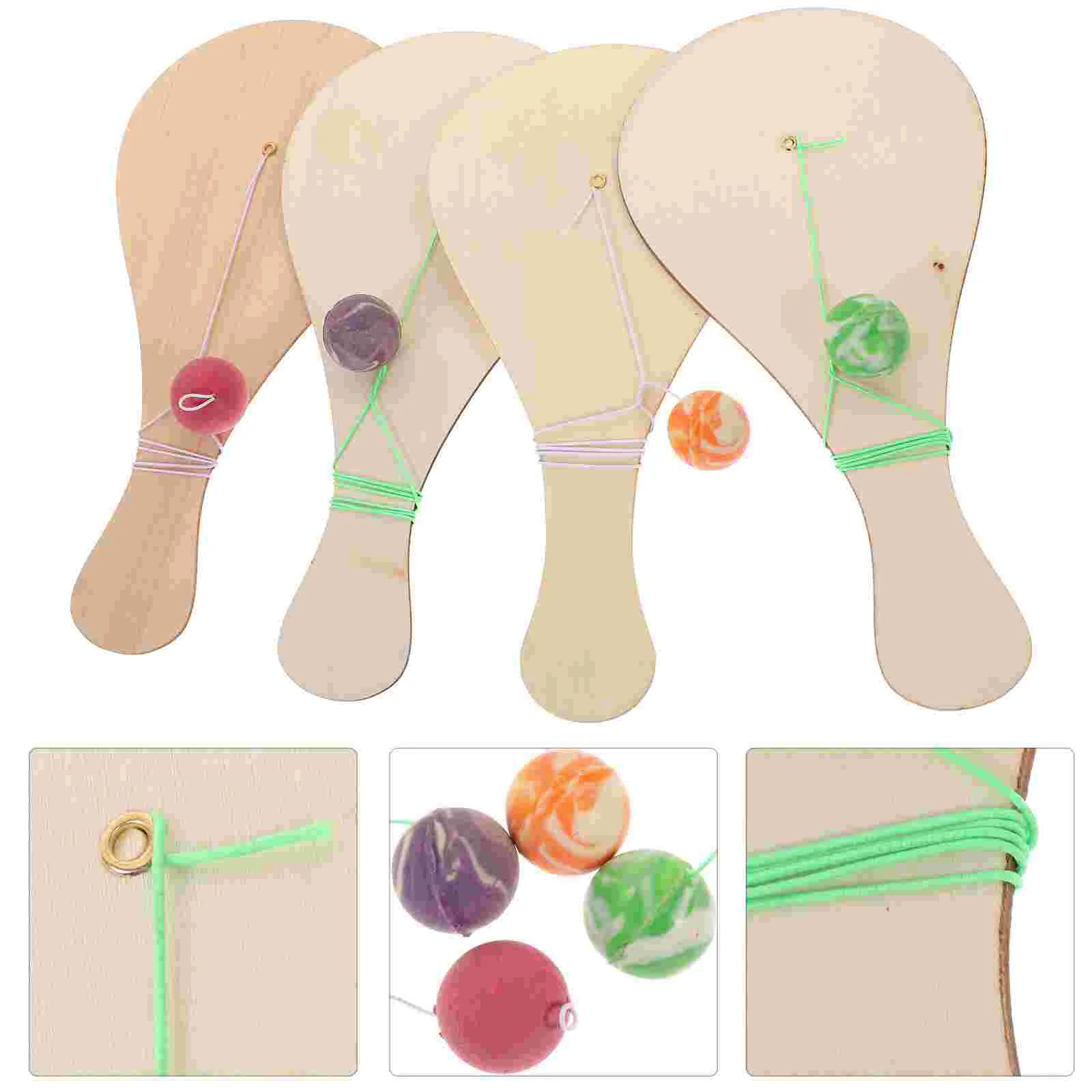 

Paddle Wooden Wood Unfinished Game Toy Painting Diy Toys Drawing String Kids Catch Table Tennis Beach Toddler Craft Coloring