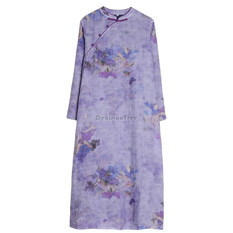 2024 утолщенное зимнее хлопковое льняное Ципао в стиле ретро элегантное освещение