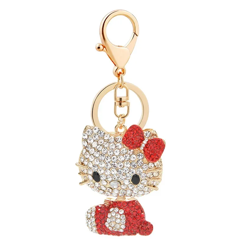 Kawaii Hello Kitty Sanrio милый брелок из сплава с бриллиантами и котенком для лучших друзей