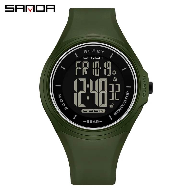 

Sanda 2131 New Arrival For Men Fashion Outdoor Sports Silincone Strap Digital Movement Electronic LED Alarm Mode Wrist Watch