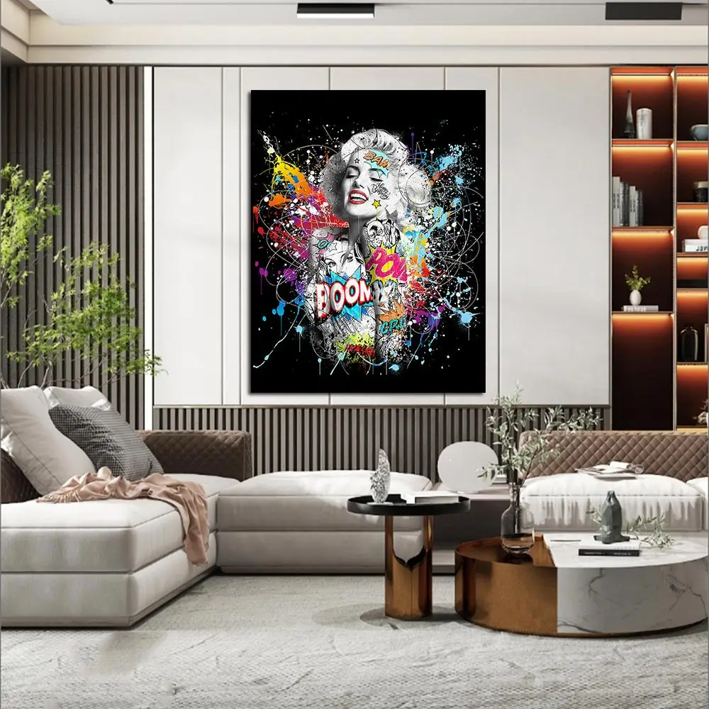 Pop Graffiti Art Monkey Dog Animals Posters Star Figure Painting Lip Colorful Wall Canvas Prints Pictures Living Room Hoom Decor | Дом и сад