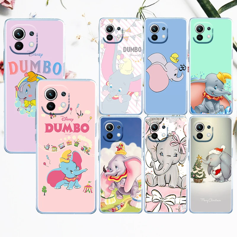 

Disney Dumbo Cartoon Phone Case Transparent For Xiaomi Mi 12X 12 11 11T 11i 10T 10 Pro Lite Ultra 5G 9T 9SE A3 4G Fundas