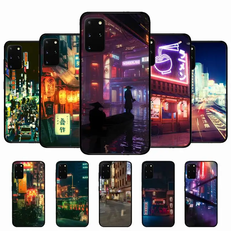 

Japanese Neon Phone Case for Samsung S10 21 20 9 8 plus lite S20 UlTRA 7edge