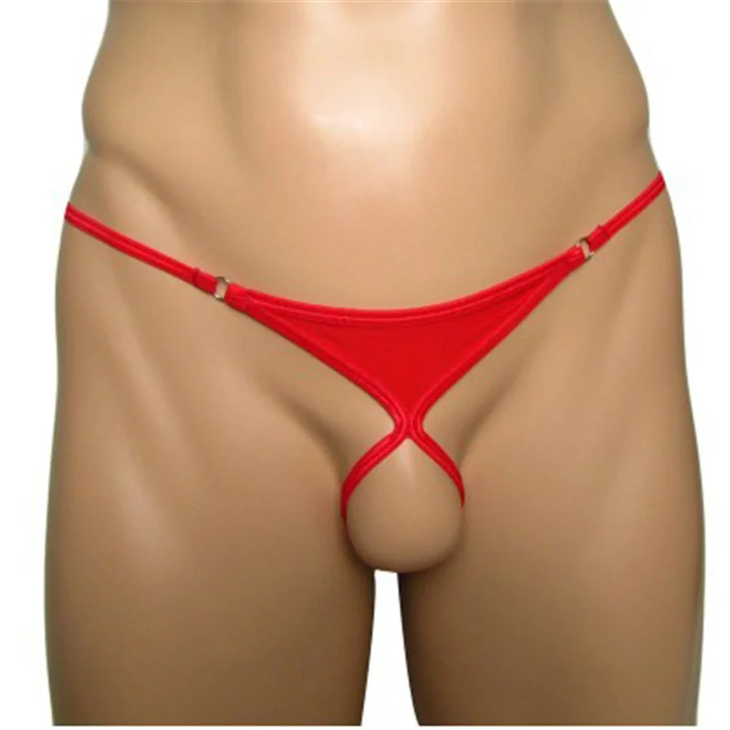 

Men's panties sexy underwear men underpants gay micro Thongs tanga Solid color Hollow out Open file triangle String Fun No trace