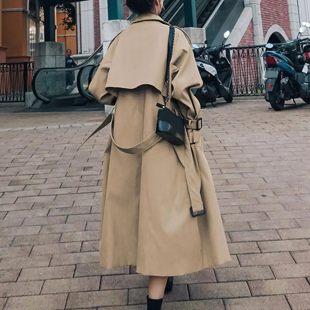 

Popular Loose British Style Spring Autumn Vintage Temperament Commuting Trench Coat Solid Color Women Trench Coat Daily Wear