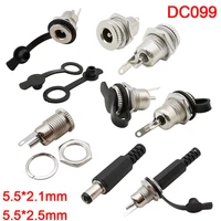 5pcs metal dc099 dc power supply jack female panel mount connector 5 52 1mm5 52 5mm dc charging socket diy electronic adapter