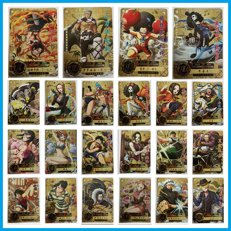 

ONE PIECE Luffy Roronoa Zoro бронзирующие персонажи Аниме Коллекция игровых карт Мультяшные детские игрушки Рождественский подарок на день рождения