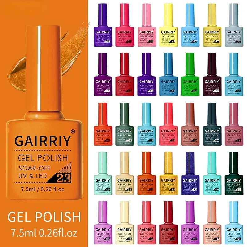 

Nail Gel Polish Semi Permanent Gellack Nail Art Salon 88 Colors Glitter 7.5ml Soak Off Organic UV LED Nail Gel Varnish