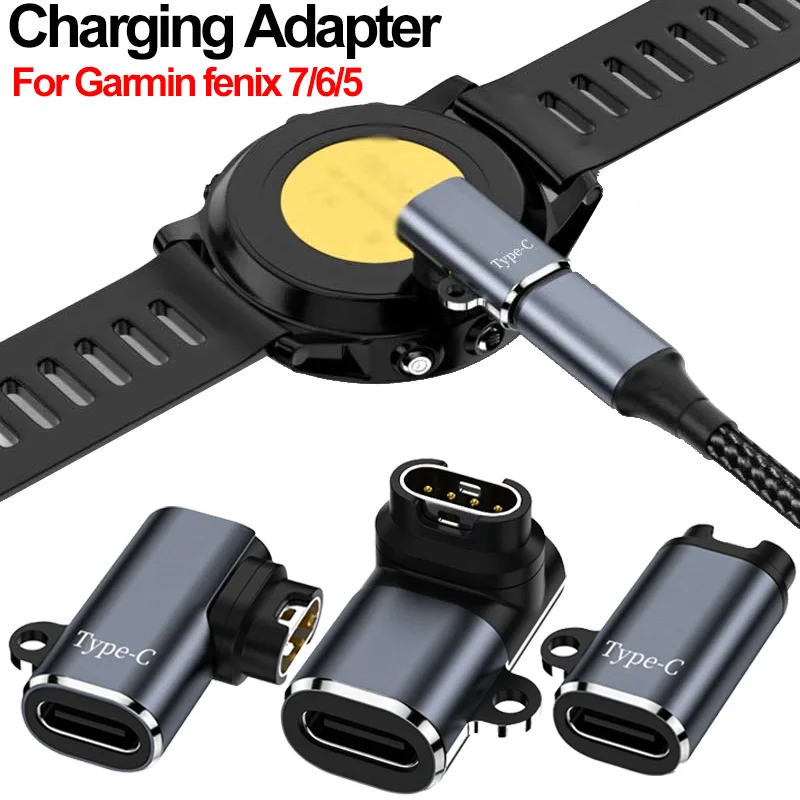 For Garmin Fenix 7X/6/6S/6X Watch Charger Type C/Micro USB/IOS To Charging Cable Adapter Charger Converter Charger Port Plug
