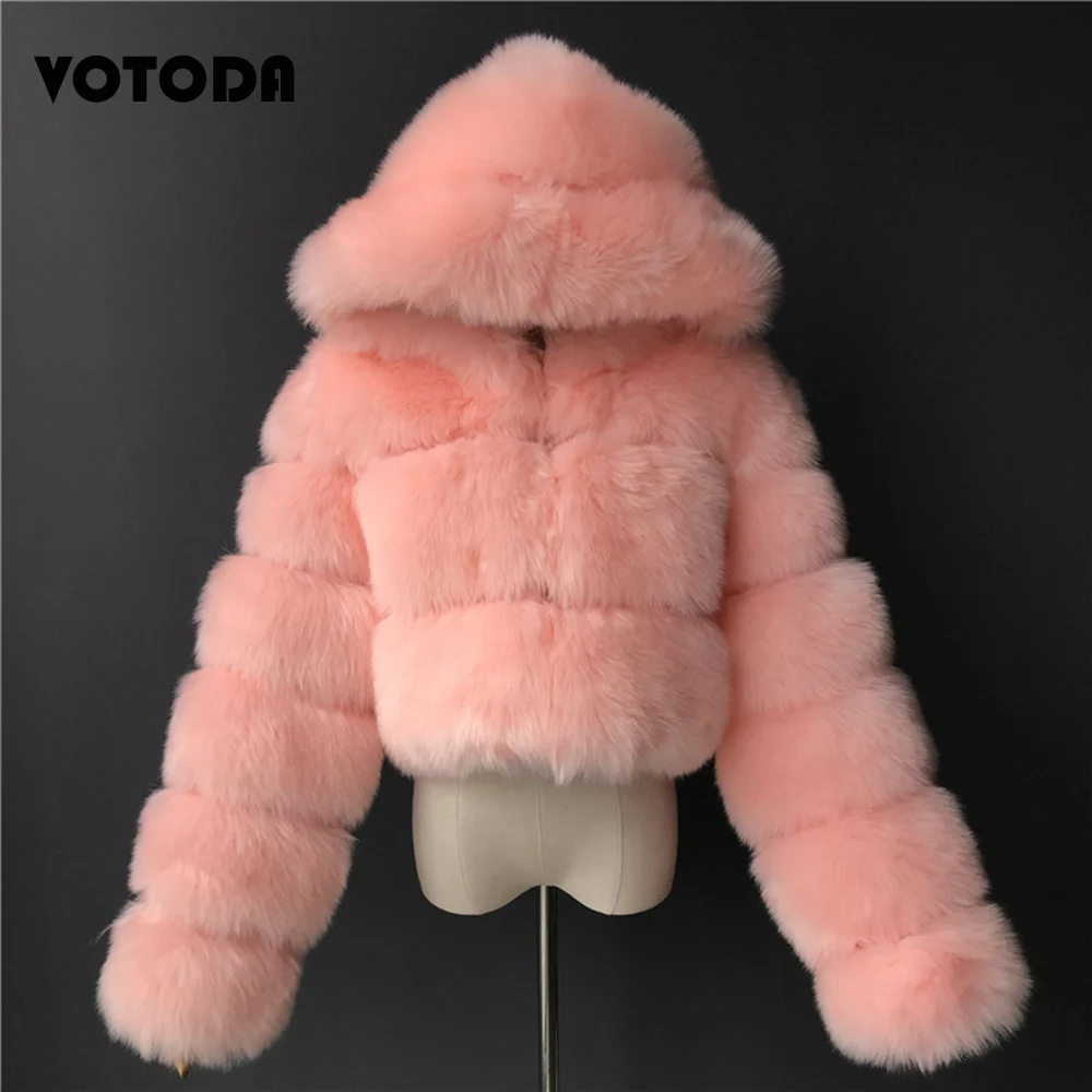 Winter Luxury Fur Coat Women Fluffy Faux Fur Coat Sexy Furry Warm Hooded Outerwear Ladies High Quality Fashion Fur Jacket Mujer