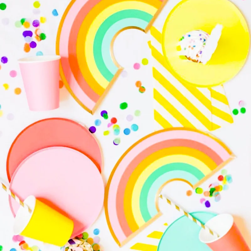 

Unicorn Disposable Tableware Paper Plates Cups Napkin Unicornio Birthday Party Decor Rainbow Theme Birthday Party Supplies Girls