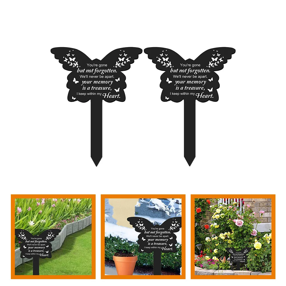 2 шт. украшения для улицы мемориальная доска-бабочка садовая декоративная доска
