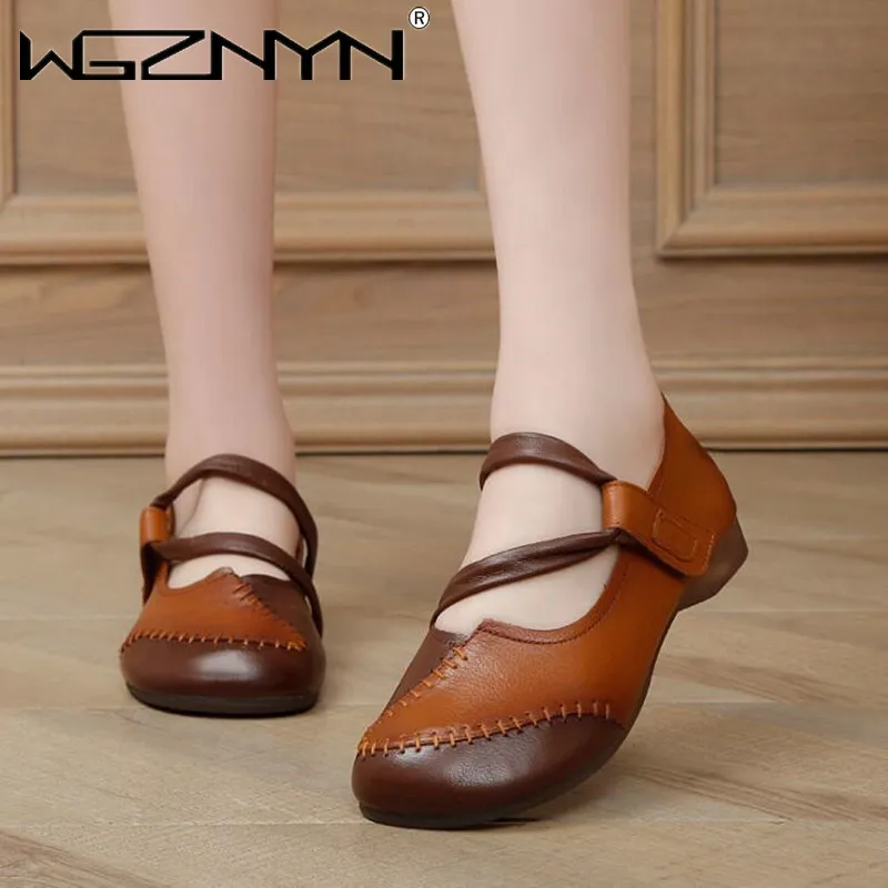 

Туфли женские из натуральной кожи, в стиле ретро