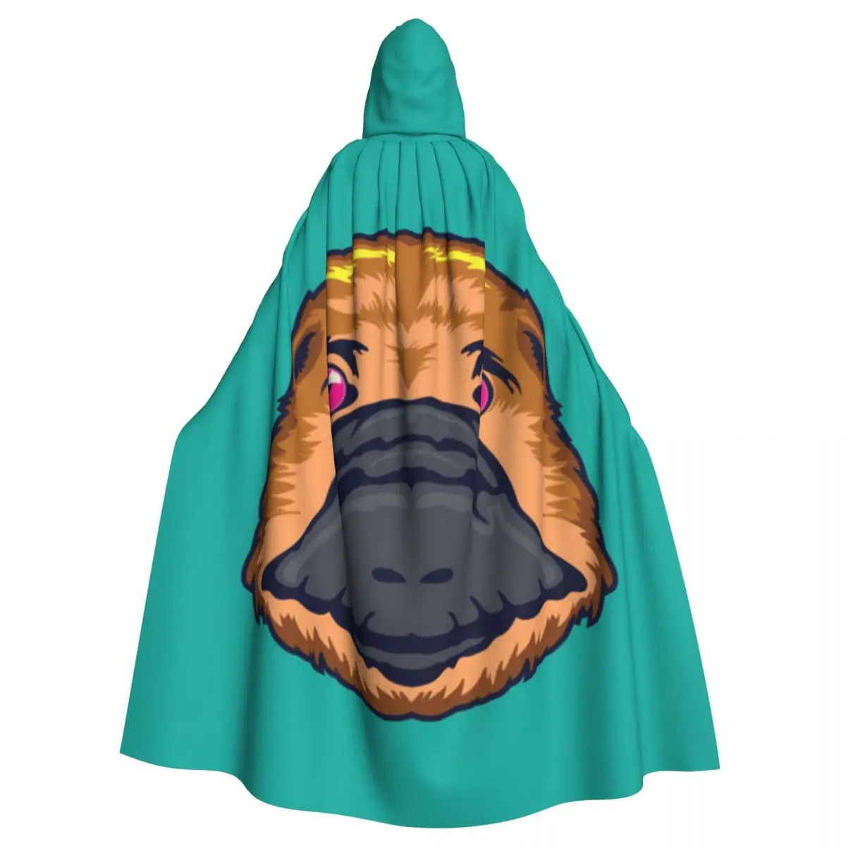 

Adult Cloak Cape Hooded Platypus Cute Face Medieval Costume Witch Wicca Vampire Elf Purim Carnival Party