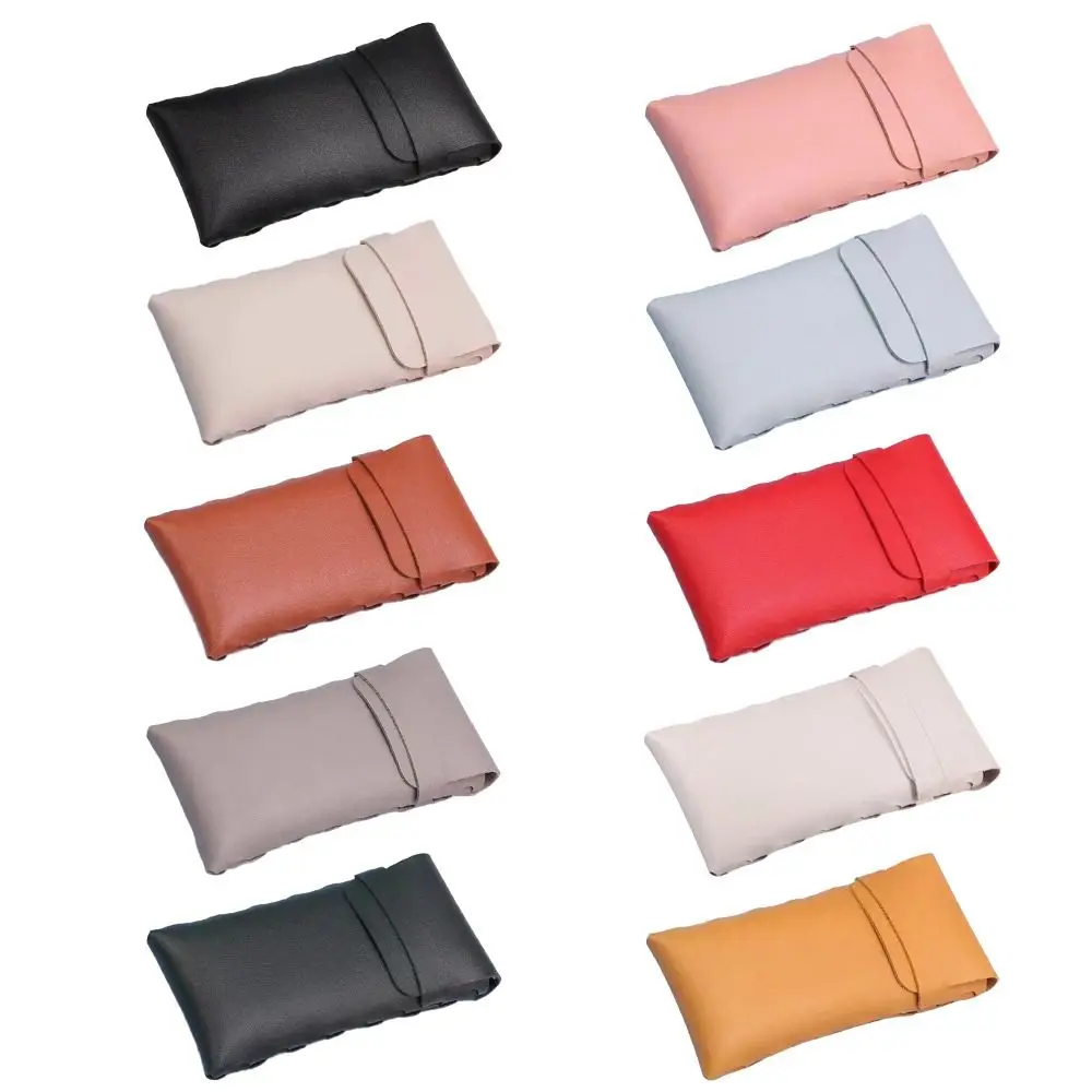 

Soft Leather Glasses Bag Simple Rectangular Solid Color Sun Glasses Pouch Eyewear Storage Bags Women