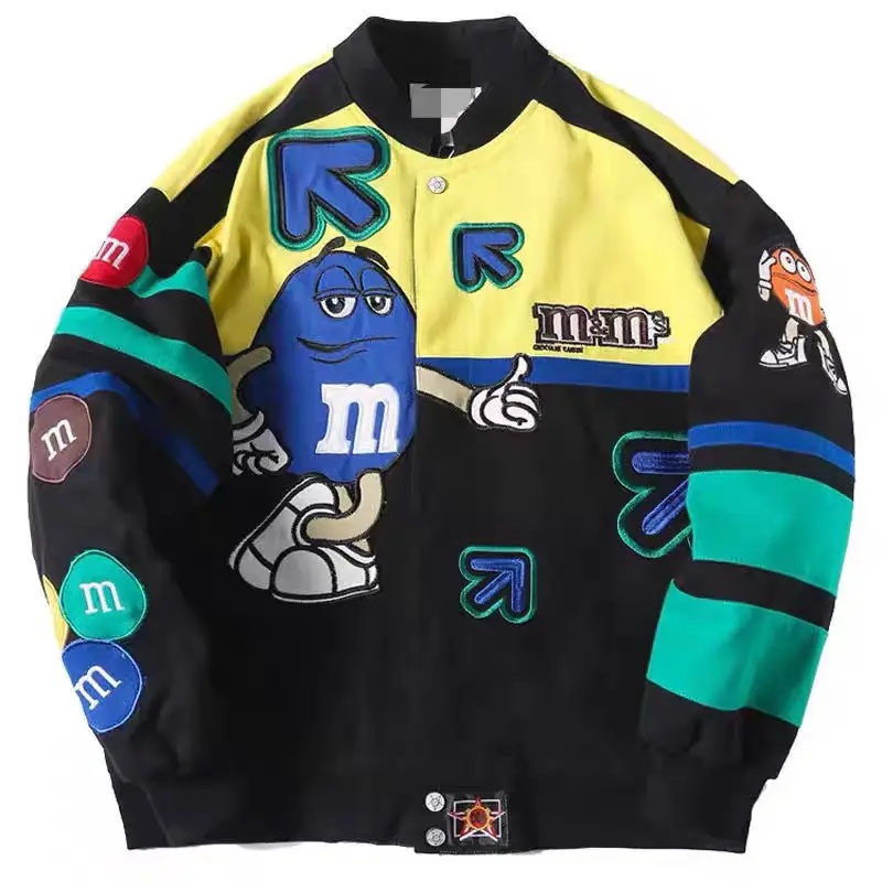 

2023 New Autumn American Style Baseball Uniform Trendy Lovers Coats Stand Collar Loose Embroidery Harajuku Baseball Jackets