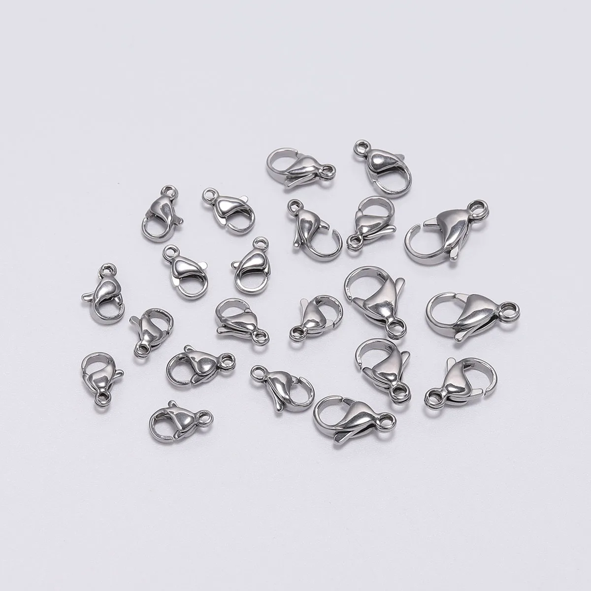 

Crafts Necklace Bracelet Connectors Jewelry Making 30Pcs Stainless Steel End Hooks Charms Lobster Claw Clasp DIY Findings Clasps