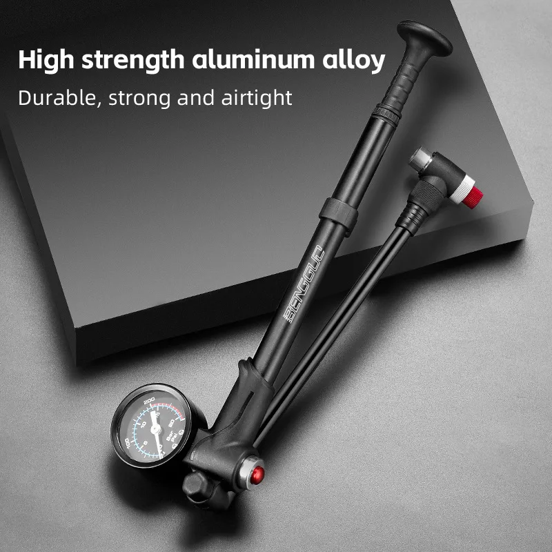 Portable High-pressure 300psi Bike Air Pump with Gauge for Fork & Rear Suspension Shock Absorber MTB Road Bicycle Inflator