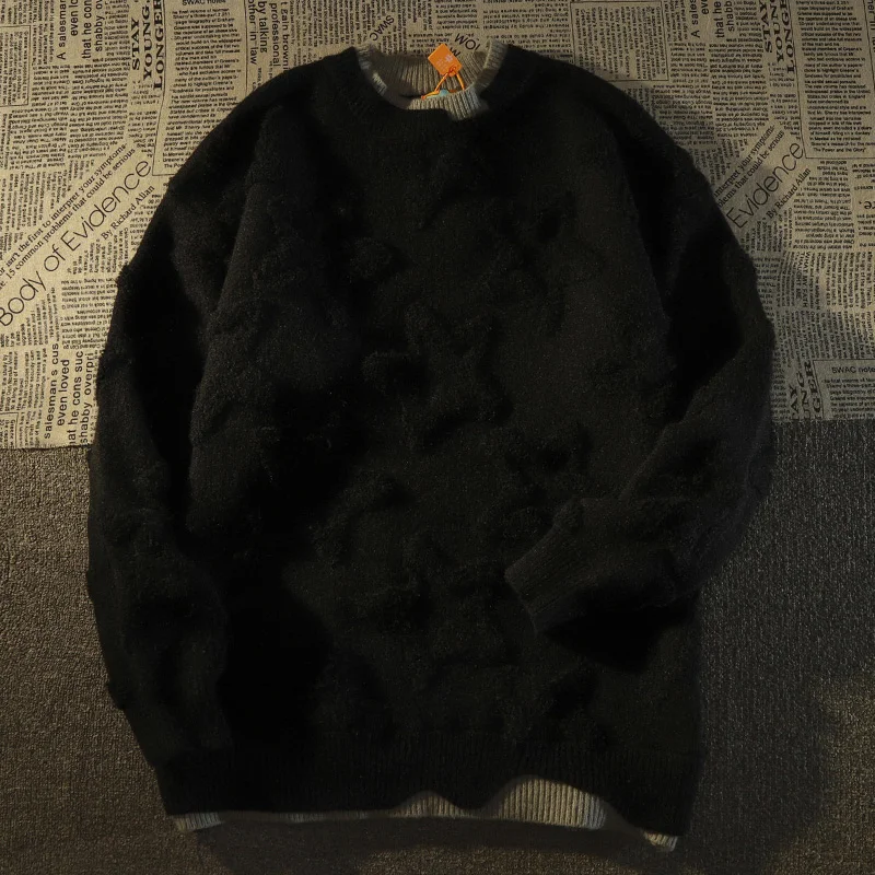 

Fashion three-dimensional star design sweater womens autumn/winter niche loose casual couple knitted sweater womens Hot sale