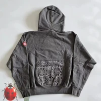 22ss cavempt ce hoodie men women vintage do old embroidery geometric pattern gray hooded pullover sweatshirts
