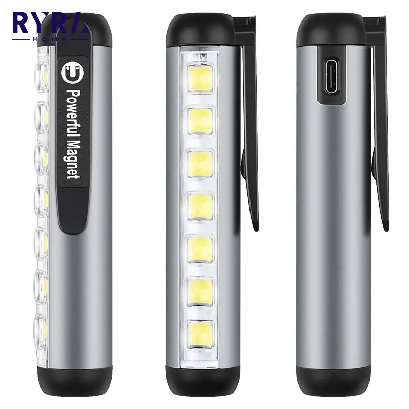 

Mini LED Flashlight Professional Medical Pen Lights USB Portable UV Torch With Pocket Clip Medical Lighting Dropshipping 2023