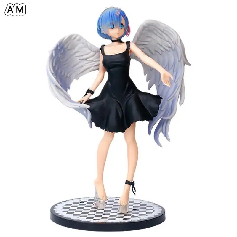 

21cm Anime Re: Life In A Different World From Zero Action Figure Angel Devil Rem Kawaii Girl PVC Collection Model Toys Kid Gift