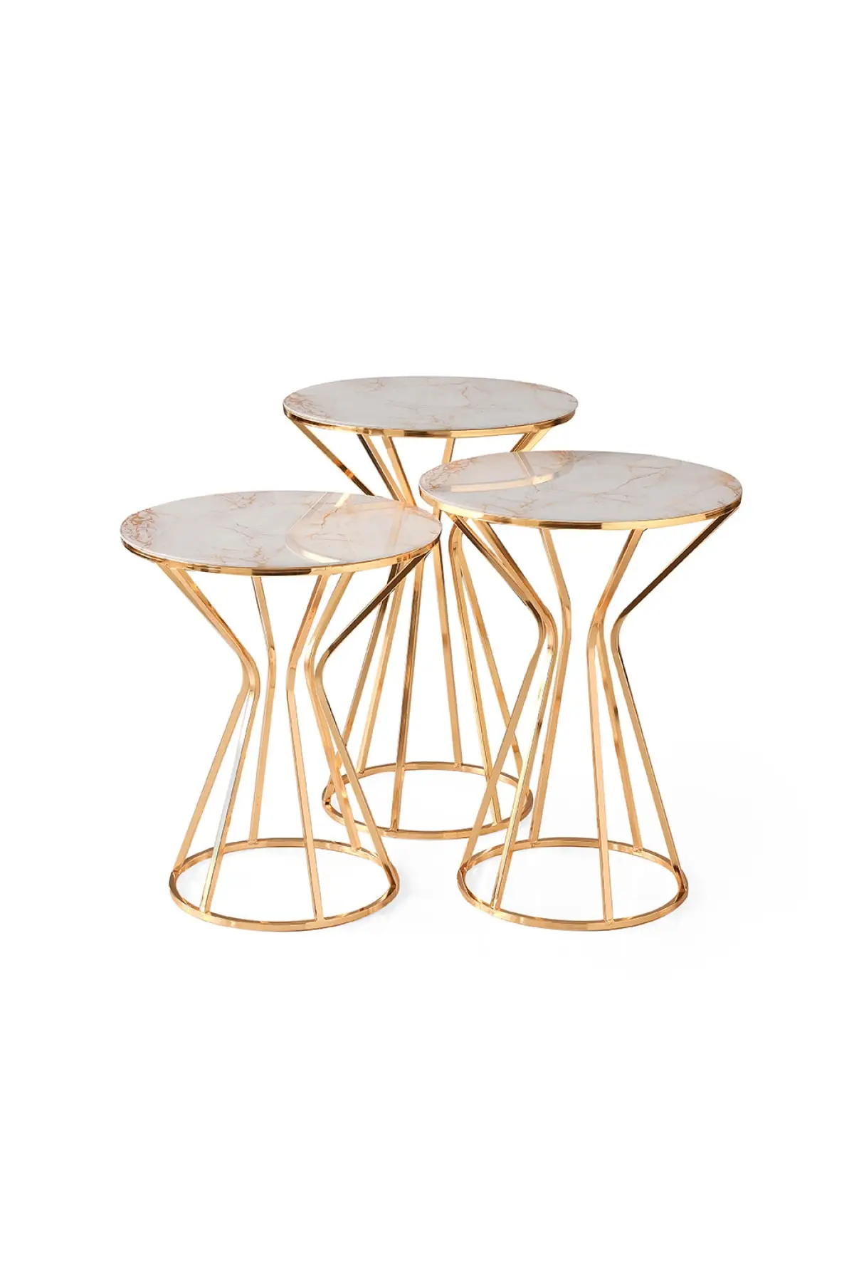 

Modern Texas Triple Zigon coffee table Set Gold Foot White Marble Pattern coffee tables table basse furniture living room table