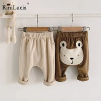 rinilucia fashion baby warm pp harem pants kids spring outwear toddler boy girl cute bear cartoon autumn trouser 2022