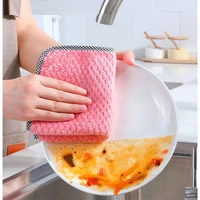 124pcs kitchen towels dishcloths non stick oil thickened table cleaning cloth absorbent scouring pad kitchen rags gadgets