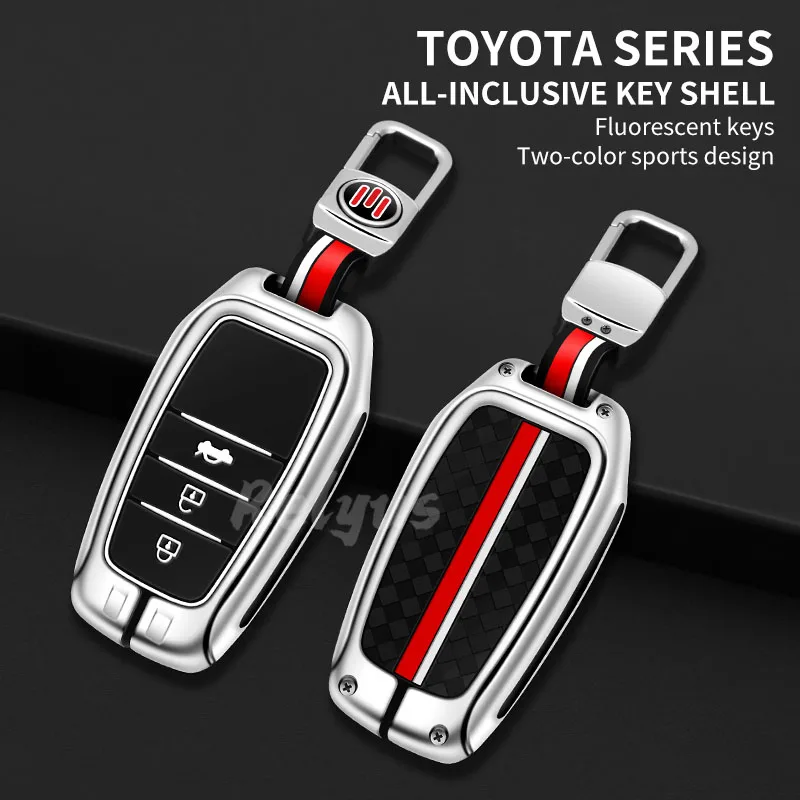 

Fashion Metal Car Smart Key Case Cover Protector for Toyota Alphard VELLFIRE Previa RAV4 Hilux Fortuner Land Cruiser Accessories