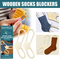 2pcs diy wooden sock blocker stretchers stocking display handmade hand knitting mold tool weave yarn handicrafts for beginners