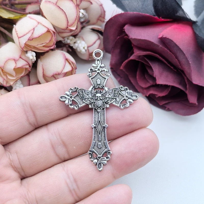 5 шт./лот микс христианский крест подвеска античное серебро цвет подвески из